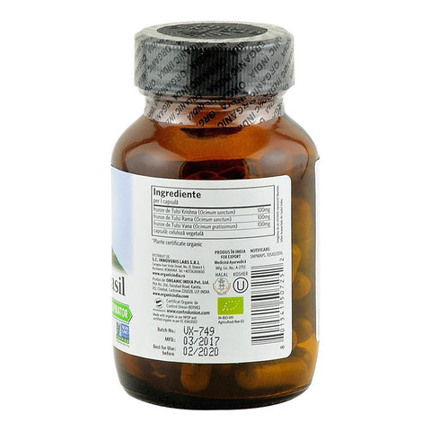 Tulsi-Holy Basil Organic India supliment nutritiv (300 mg), bio, 60 capsule (18 g)