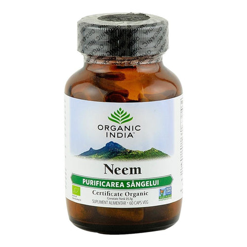 Neem Organic India supliment nutritiv (325 mg), bio, 60 capsule (19,5 g)