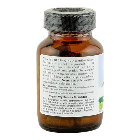 Neem Organic India supliment nutritiv (325 mg), bio, 60 capsule (19,5 g)