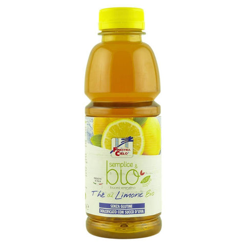 Ceai rece cu aroma de lamaie indulcit cu suc de struguri, fara gluten, La Finestra sul Cielo, 500 ml, bio - Republica BIO