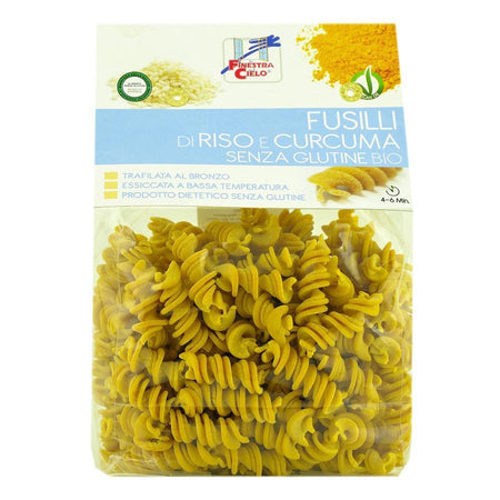Paste fusilli din orez cu turmeric La Finestra sul Cielo, fara gluten, 250 g, bio,