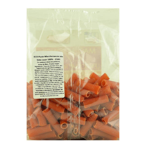 Paste Maccheroncini din linte rosie 100%, La Finestra sul Cielo, 250 g, bio