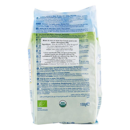Bilute de orez cu cacao - Cereale pentru mic dejun fara gluten, fara zahar, bio, 150g