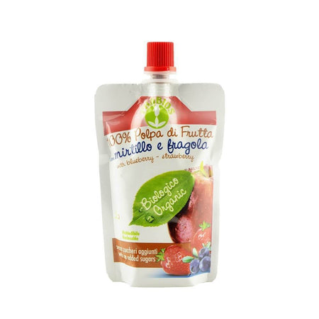 Piure de fructe fara zahar - mere, afine, capsuni, bio, 100g