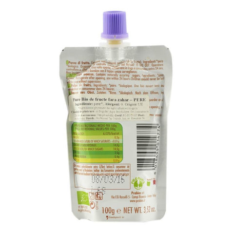 Piure de fructe fara zahar - pere, bio, 100g