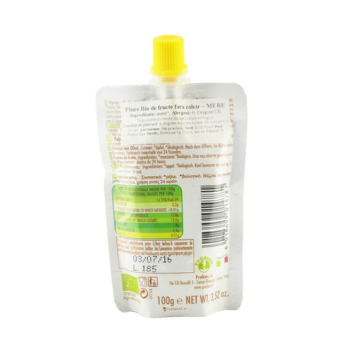 Piure de fructe fara zahar - mere, bio, 100g