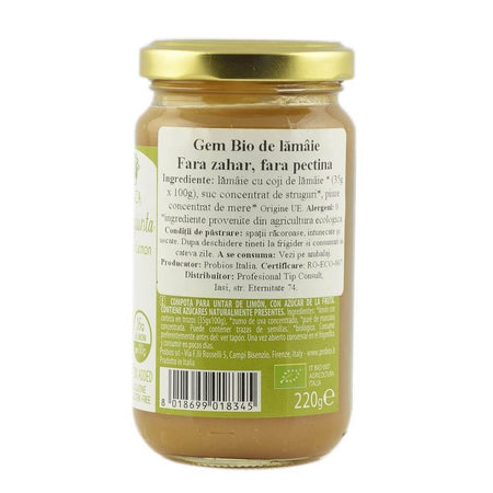 Gem de lamaie fara zahar, fara pectina, bio, 220g