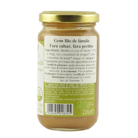 Gem de lamaie fara zahar, fara pectina, bio, 220g