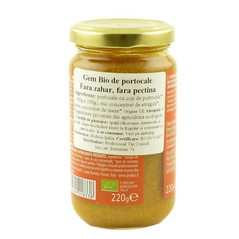 Gem de portocale fara zahar, fara pectina, fara gluten, bio, 220g