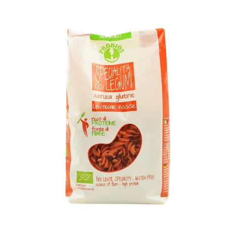 Fusilli din linte rosie, fara gluten, bio, 250g