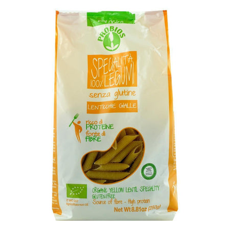 Penne fara gluten din linte galbena Probios, bio, 250 g