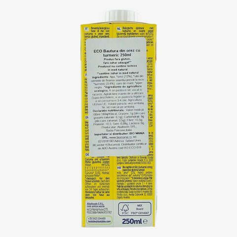Bautura vegetale din orez cu turmeric, Isola Bio, fara gluten, bio, 250 ml