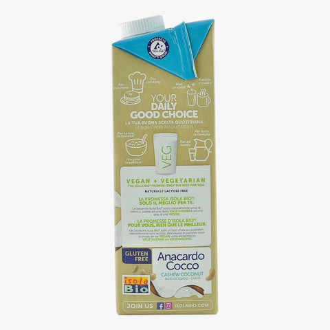 Bautura vegetala din nuci caju si cocos, Isola Bio, fara gluten, bio, 1 l