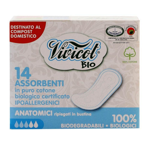 Absorbante anatomice fara aripioare Vivicot din bumbac organic, bio, 14 buc - Republica BIO