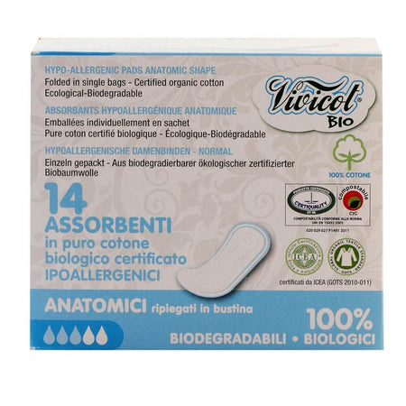 Absorbante anatomice fara aripioare Vivicot din bumbac organic, bio, 14 buc - Republica BIO