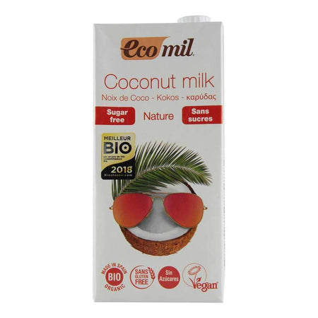 Bautura vegetala din cocos fara zahar, fara gluten Ecomil Nature, bio, 1000 ml