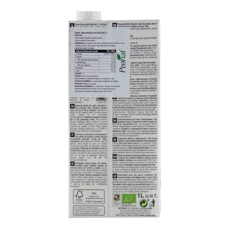 Bautura vegetala din cocos fara zahar, fara gluten Ecomil Nature, bio, 1000 ml