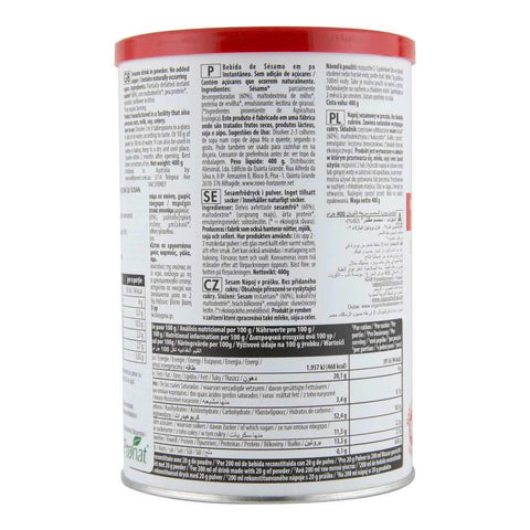 Pudra instant pentru bautura din susan fara zahar, fara gluten Ecomil Nature, bio, 400 g