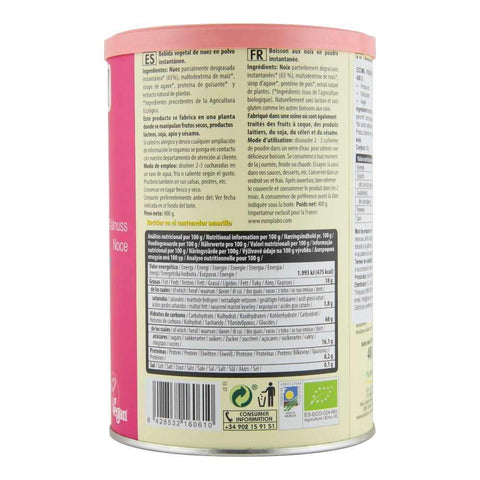 Pudra instant pentru bautura din nuci fara gluten Ecomil Original, bio, 400 g