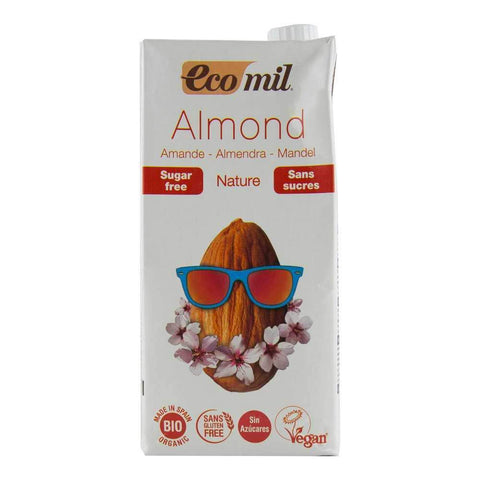 Bautura vegetala din migdale fara zahar, fara gluten Ecomil Nature, bio, 1000 ml