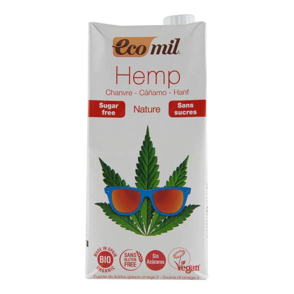 Bautura vegetala din canepa fara zahar, fara gluten Ecomil Original, bio, 1000 ml