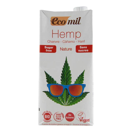Bautura vegetala din canepa fara zahar, fara gluten Ecomil Original, bio, 1000 ml