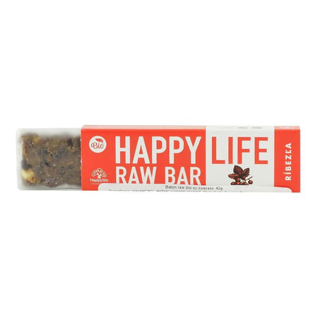 Baton raw cu coacaze Happy Life, bio, 42 g