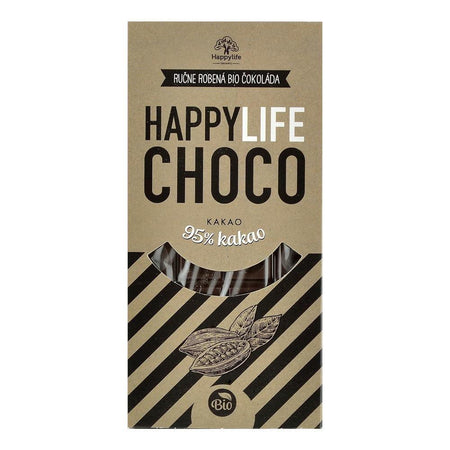 Ciocolata vegana 95% Cacao fara zahar Happy Life, bio, 70 g