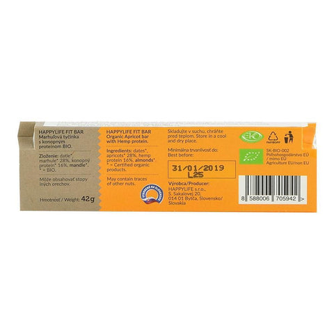 Baton proteic Fit Bar VITALITY Happy Life, bio, 42 g