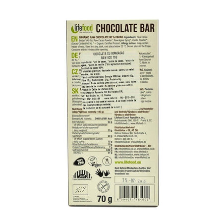 Ciocolata cu 80% Cacao Raw Bio 70g - Republica BIO