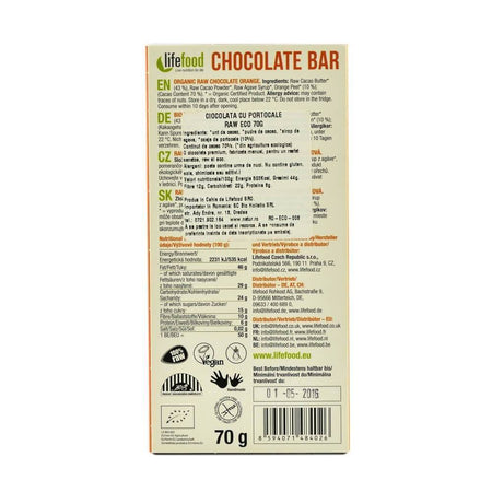 Ciocolata cu Portocale Raw Bio 70g - Republica BIO