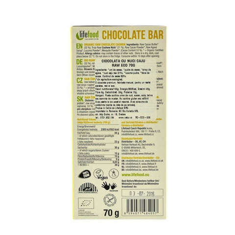 Ciocolata cu Nuci Caju Raw Bio 70g - Republica BIO