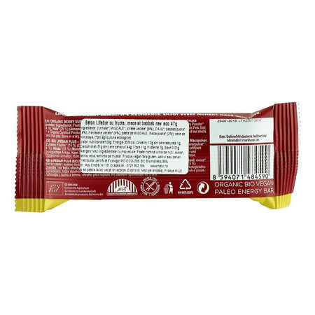 Baton cu Fructe, Maca si Baobab Raw Bio 47g