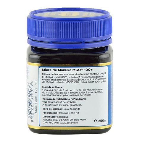 Miere de Manuka MGO 100+ Noua Zeelanda Manuka Health, 250 g, naturala