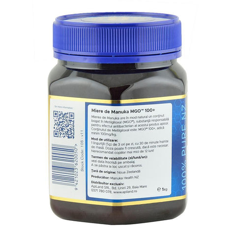 Miere de Manuka MGO 100+ Noua Zeelanda Manuka Health, 1 Kg, naturala