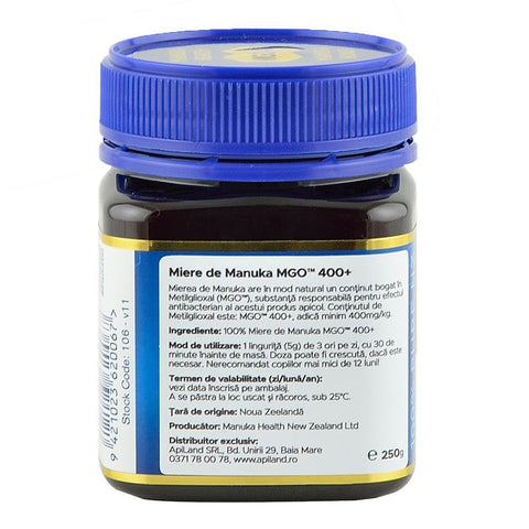 Miere de Manuka MGO 400+ Noua Zeelanda Manuka Health, 250 g, naturala