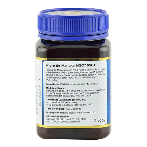 Miere de Manuka MGO 550+ Noua Zeelanda Manuka Health, 500 g, naturala