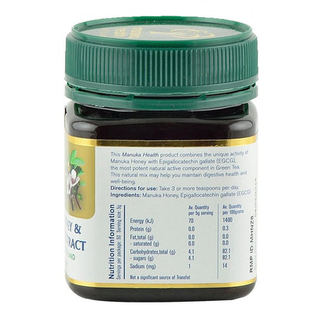 Miere de Manuka PREMIUM cu ceai verde Noua Zeelanda Manuka Health, 250 g, naturala