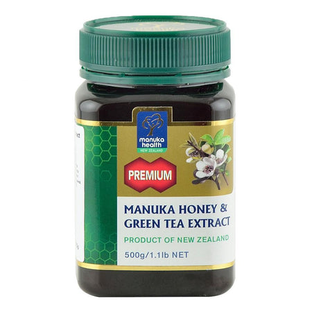 Miere de Manuka PREMIUM cu ceai verde Noua Zeelanda Manuka Health, 500 g, naturala