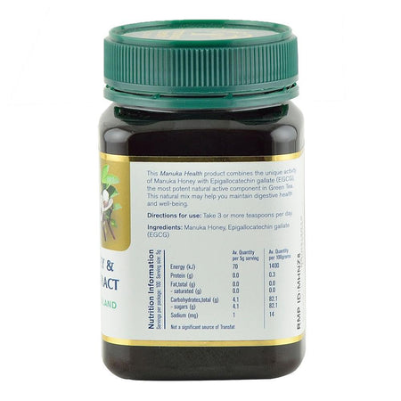 Miere de Manuka PREMIUM cu ceai verde Noua Zeelanda Manuka Health, 500 g, naturala