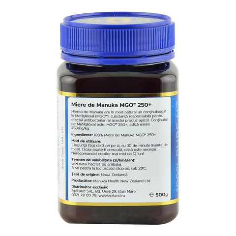 Miere de Manuka MGO 250+ Noua Zeelanda Manuka Health, 500 g, naturala