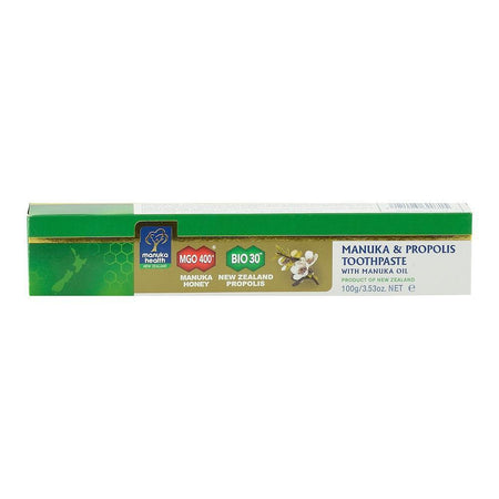 Pasta de dinti Manuka Health cu Miere de Manuka MGO 400+, Propolis BIO30 si Ulei de Manuka, 100 g, naturala