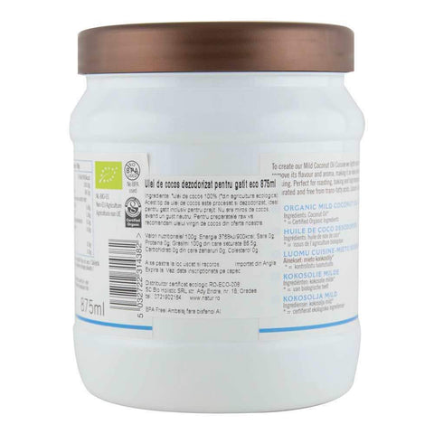 Ulei de Cocos dezodorizat pentru gatit Biona, bio, 800 g