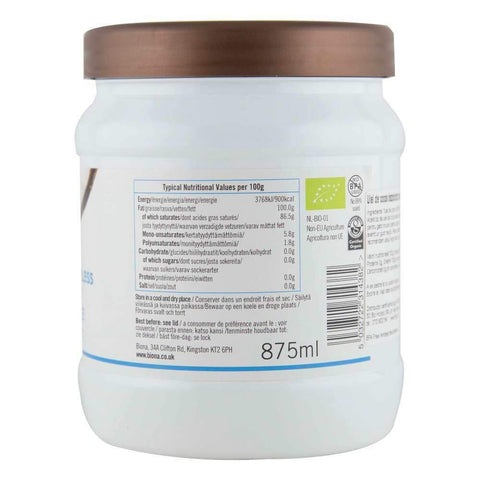 Ulei de Cocos dezodorizat pentru gatit Biona, bio, 800 g