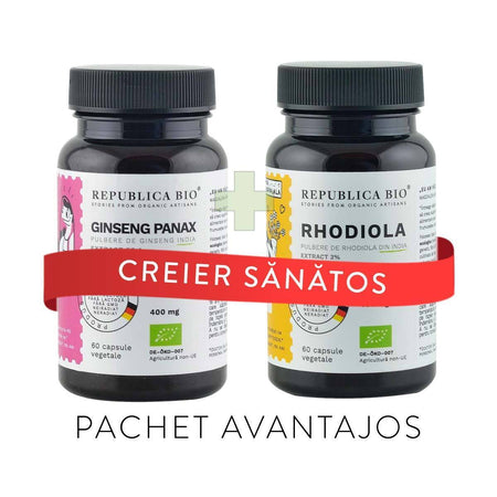 CREIER Sanatos, pachet promotional (Ginseng + Rhodiola), BIO, RAW, VEGAN