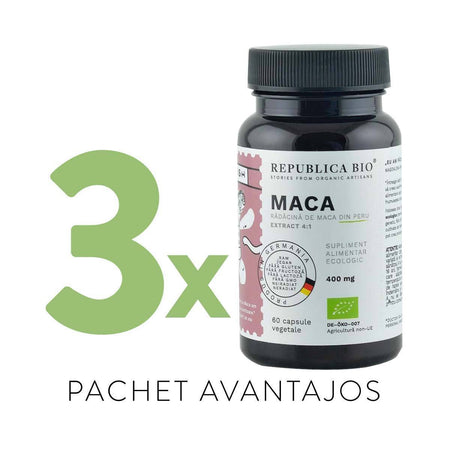 MACA BIO Complet, pachet promotional, cura completa pentru 3 luni, BIO, RAW, VEGAN