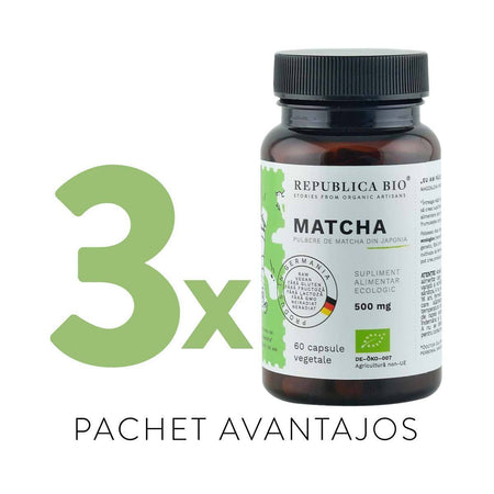 MATCHA BIO Complet, pachet promotional, cura completa pentru 3 luni, BIO, RAW, VEGAN
