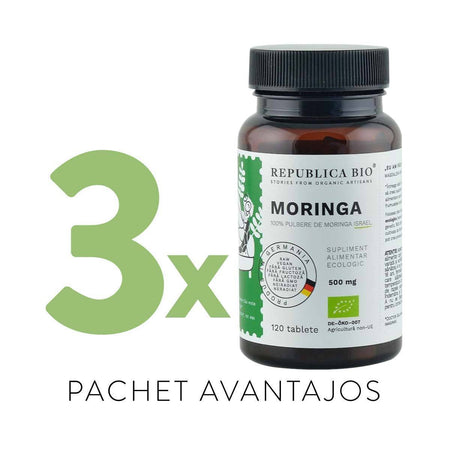 MORINGA BIO Complet, pachet promotional, cura completa pentru 120 de zile, BIO, RAW, VEGAN