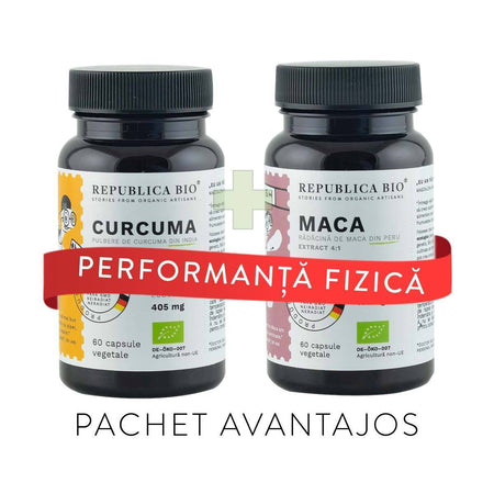 PERFORMANTA fizica, pachet promotional (Maca + Curcuma), BIO, RAW, VEGAN