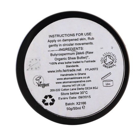 Unt de shea nerafinat Akoma Skincare, Fairtrade, bio, 50 ml